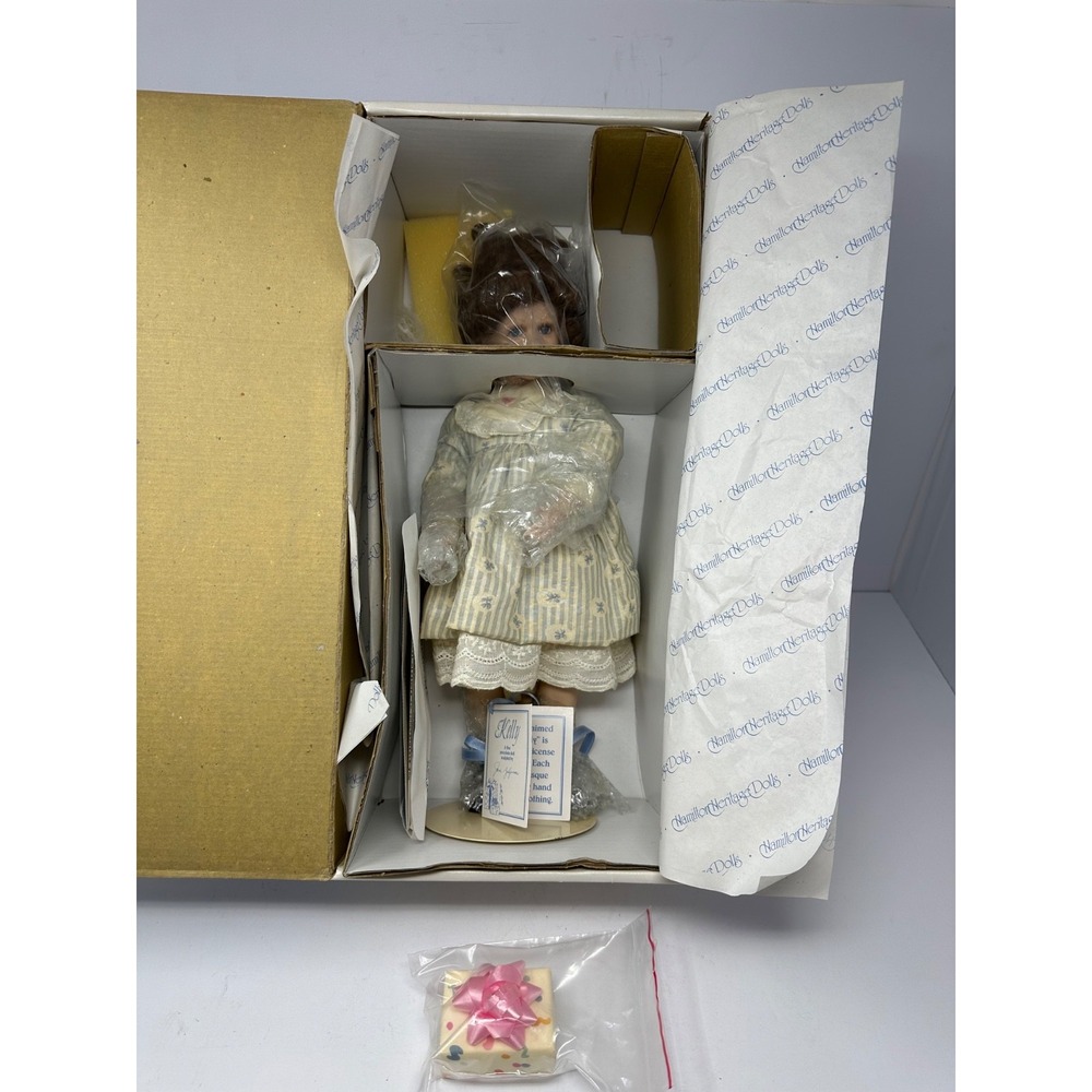 Vtg Kelly By Jane Zidjunas Hamilton Collection 16" Porcelain Doll Heritage Dolls